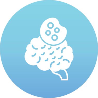 Beyin. Web simgesi basit illüstrasyon