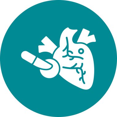 Kalbi ve kalbi olan bir kalbin vektör çizimi