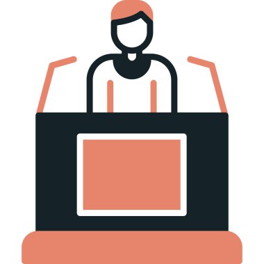 Konferans. Web simgesi basit illüstrasyon