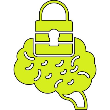 Beyin asma kilidi. Bir vektör illüstrasyonunun çizimi