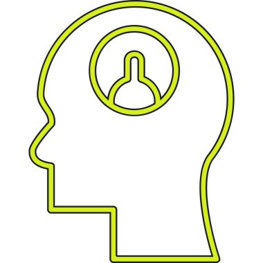 Beyin. Web simgesi basit illüstrasyon