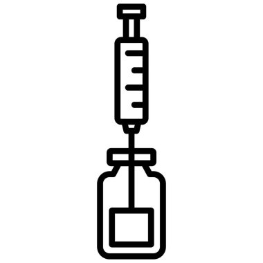 Enjeksiyon simgesi, vektör illüstrasyonu