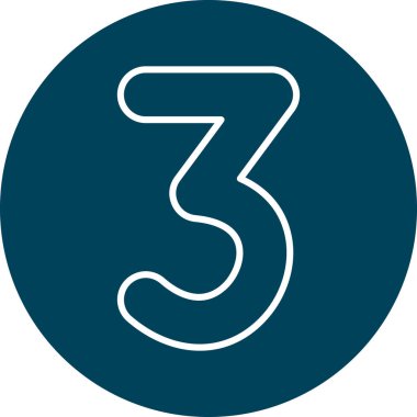 üç numaralı simge, vektör illüstrasyonu basit tasarım