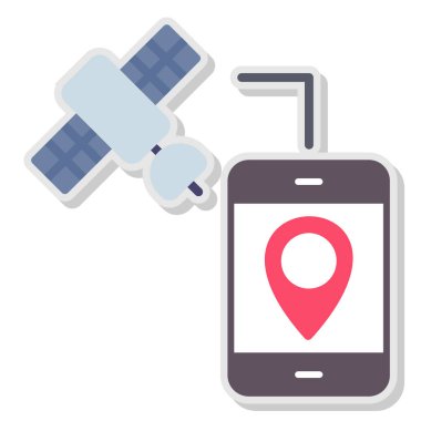 mobil konum düz simgesi