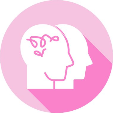 Beyin ikonu vektör illüstrasyonlu baş