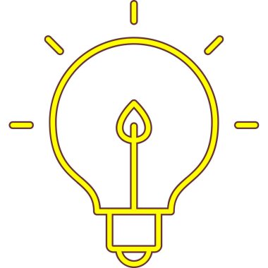 Ampul simgesi. Web için ampul vektör simgelerinin özet çizimi