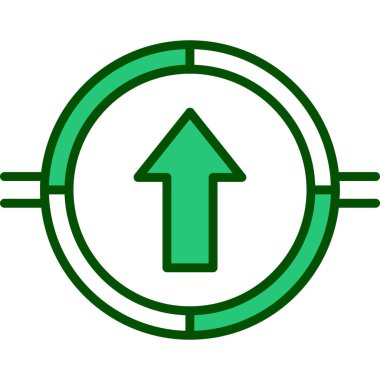 Yeşil ok simgesinin vektör illüstrasyonu