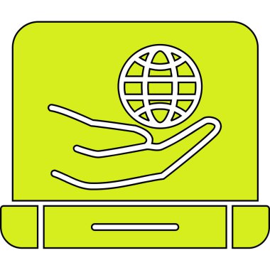 el ele tutuşan dünya haritası simgesi