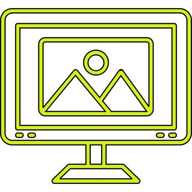 Bilgisayar. Web simgesi basit illüstrasyon