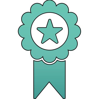 ödül rozeti doldurulmuş vektör çizgisi simgesi tasarımı