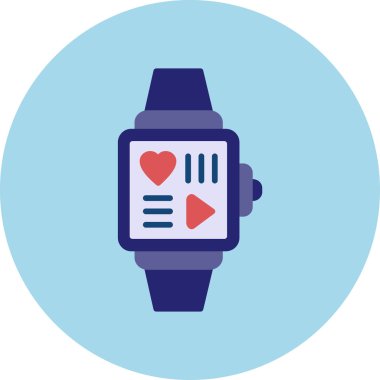 Kalp vektör illüstrasyon tasarımı ile akıllı twatch