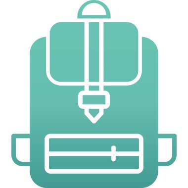 Moda biçimi izole edilmiş arkaplanda sırt çantası simgesi