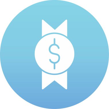 Doları ödül düz yuvarlak vektör simgesi