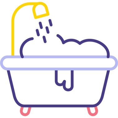 Banyo yap. Web simgesi basit illüstrasyon