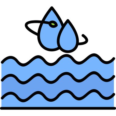 Yüzme havuzu ikonu. yüzme vektör simgesi rengi düz izole