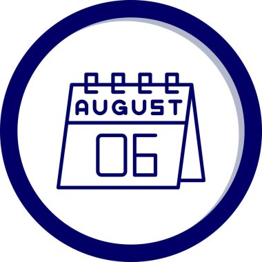 Ağustos 'un 6' sı bir günlük takvimde.
