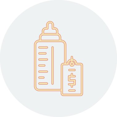 Şişe simgesi. İnce çizgi tarzı tasarım. vektör illüstrasyonu