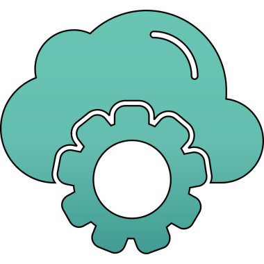 Bulut ayarı simgesi. özet vektör illüstrasyonu