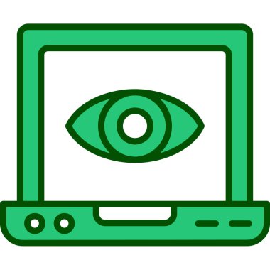 Dizüstü bilgisayar vektör çizimi ile bilgisayar gözü