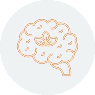 Beyin. Web simgesi basit illüstrasyon