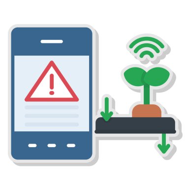 akıllı güvenlik sistemi vektör düz simgesi