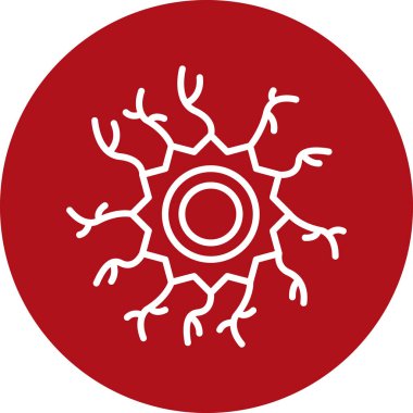 Kırmızı virüs çemberde. vektör simgesi