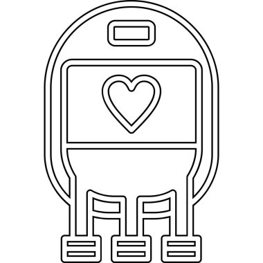 Elektronik otobüslü kalp ve akıllı telefon vektör illüstrasyon tasarımı