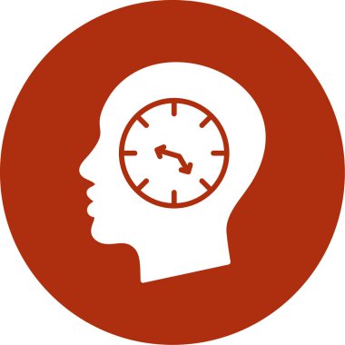 Beyin saati düz yuvarlanmış vektör simgesi