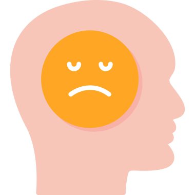 Üzgün bir ifade ile kızgın kafa vektör illüstrasyonu