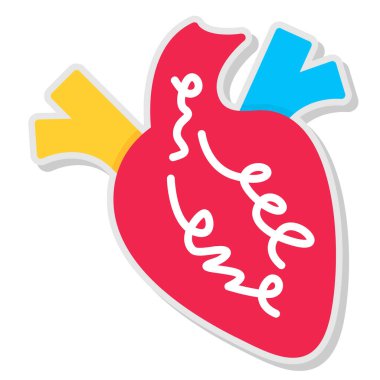 etiket, bir çizgi film kalp