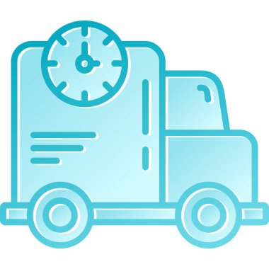 Teslimat kamyonu ikonu. İnce çizgi tarzı tasarım. vektör illüstrasyonu