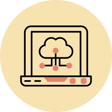 Bulut. Web simgesi basit illüstrasyon