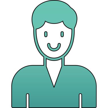 Erkek ikonu. Web için insan vektör simgelerinin özet çizimi