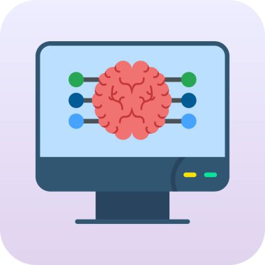 düz dizaynlı beyin simgesi