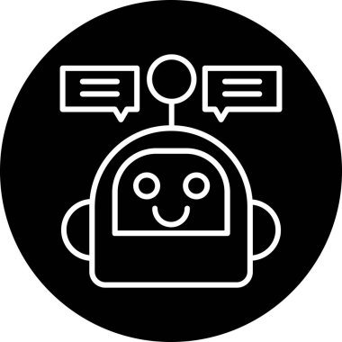 Robot simgesinin vektör illüstrasyonu, teknoloji kavramı