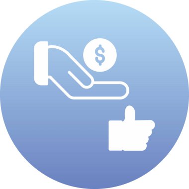 Dolar işareti simgesi ile el, vektör illüstrasyon tasarımı