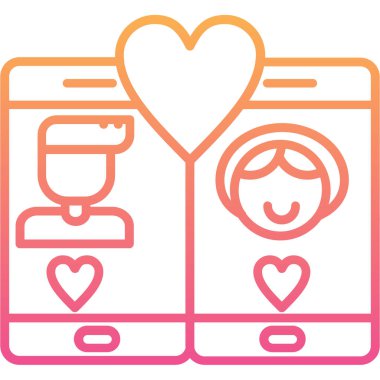 akıllı telefon vektör illüstrasyon tasarımlı bebek aşk kupası