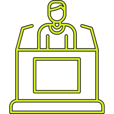 Modern ofis ikonundan yoksun vektör illüstrasyonu