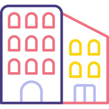 Binalar. Web simgesi basit illüstrasyon