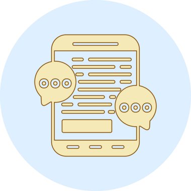 Beyaz arkaplanda izole edilmiş modada sohbet simgesi