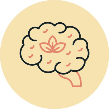 Beyin. Web simgesi basit illüstrasyon