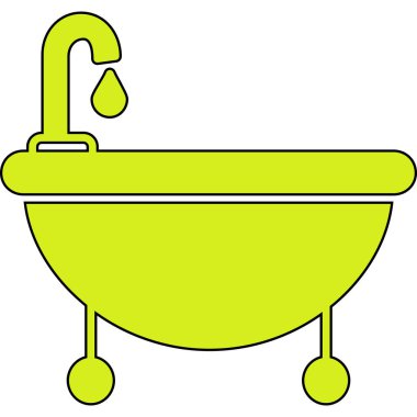 Küvet simgesi, vektör illüstrasyonu