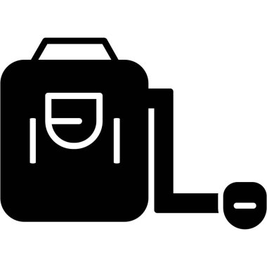 sırt çantası simgesi, siyah vektör işareti beyaz arkaplanda izole edildi