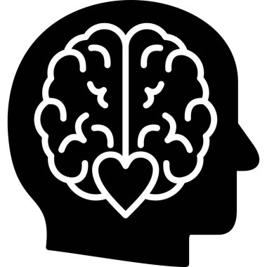 beyin ikonu vektör illüstrasyonu