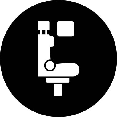 Modern b 'nin vektör çizimi mikroskop simgesinden yoksun