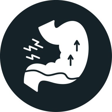 İnsan midesi simgesi, basit stil.