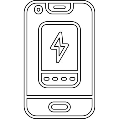 Yıldırım simgesi olan akıllı telefon