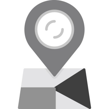 gps konum haritası simgesi doldurulmuş dış hat biçimi