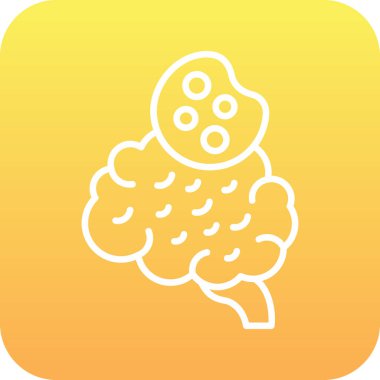 Sarı arka planda izole edilmiş bulut simgesine sahip beyin. Beyin bulutu hesaplaması.