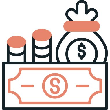 Dolar madeni paralar para simgesi - taslak biçimi